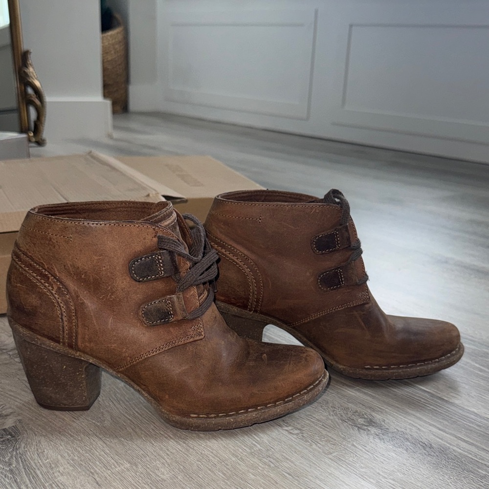 Clarks Rustic Brown Ankle Booties